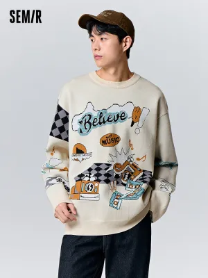 Unisex white crew neck sweater