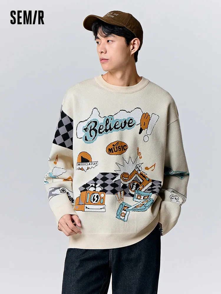 Unisex white crew neck sweater