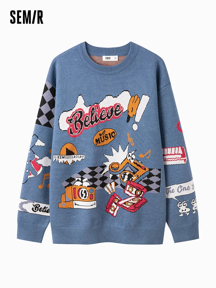 Unisex white crew neck sweater