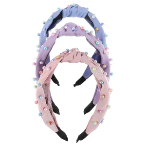 Usa Hair Accessories Colorful Pearl Headband Headband Pearls for Girls
