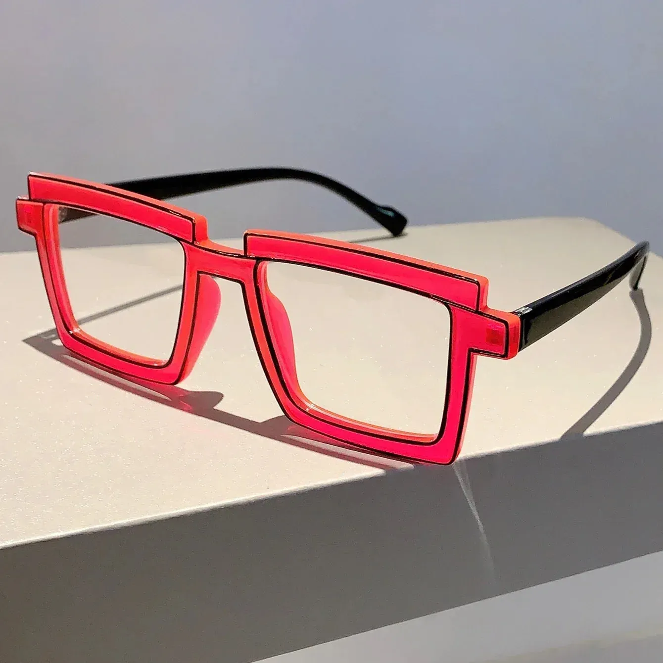VAIGE Playful Square Cartoon Style Blue Light Blocking Glasses in Vibrant Colors