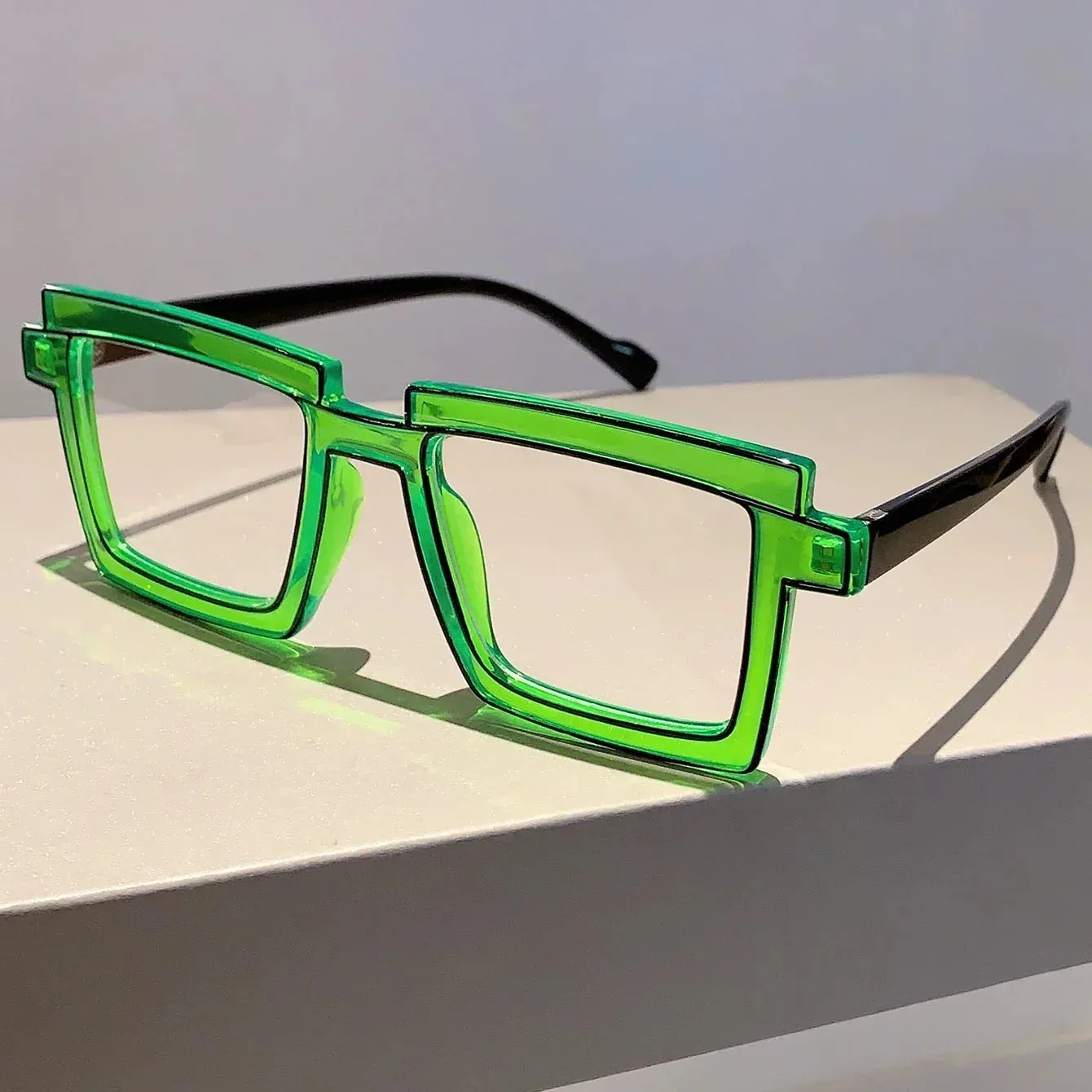 VAIGE Playful Square Cartoon Style Blue Light Blocking Glasses in Vibrant Colors