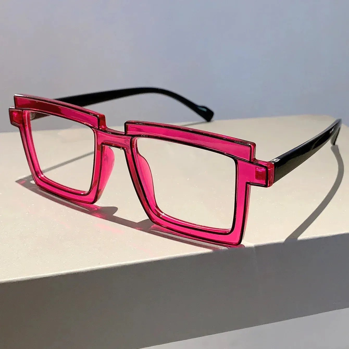 VAIGE Playful Square Cartoon Style Blue Light Blocking Glasses in Vibrant Colors