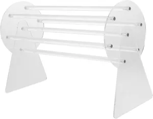 VALICLUD 360 Rotating Acrylic Hairband Display Stand Claw Clip Organizer Hanging Rack Pink