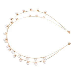 VALICLUD Girl Headband for Wedding Party Women Pearl Headband Decorative Design