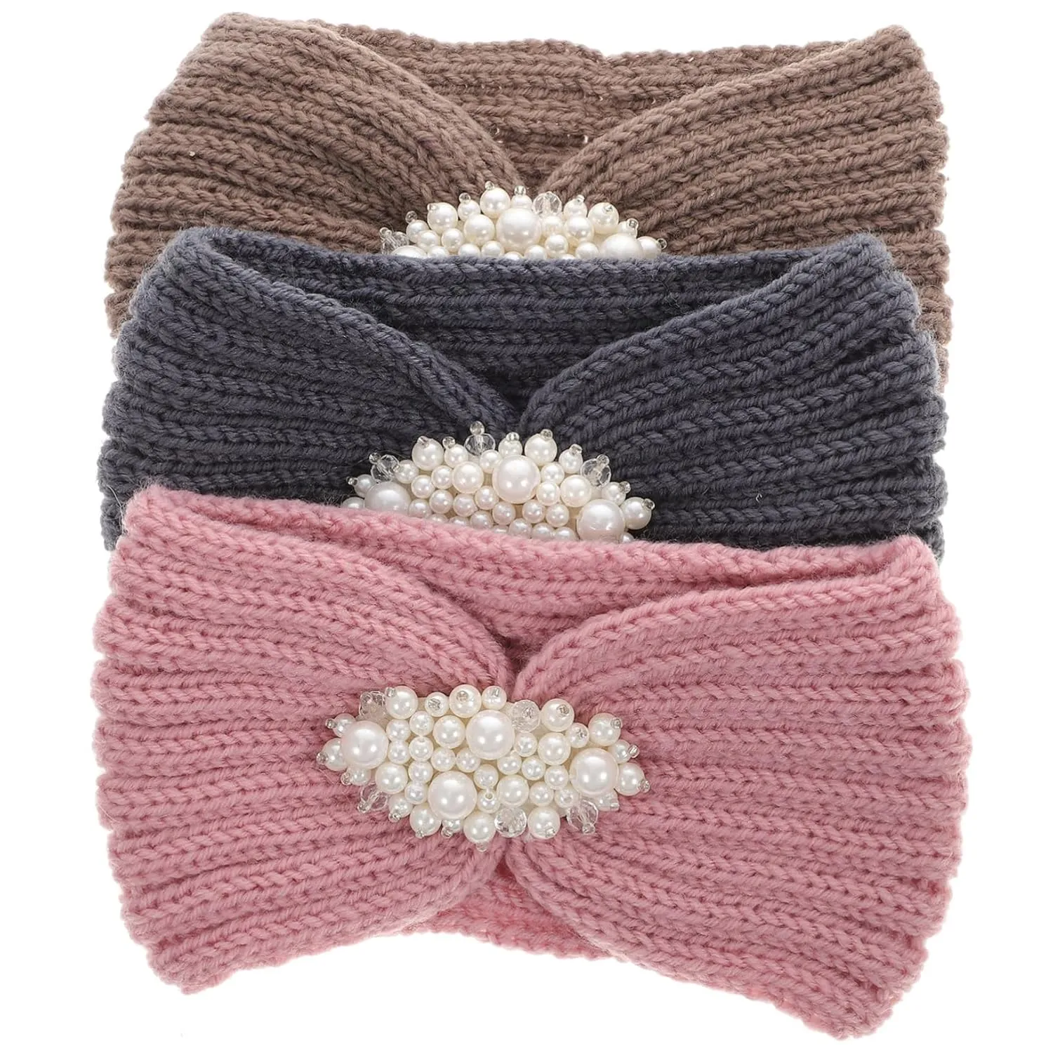 VALICLUD Headbands for Women 3pcs Knitted Headwrap Comfortable and Warm for Outdoor Activities