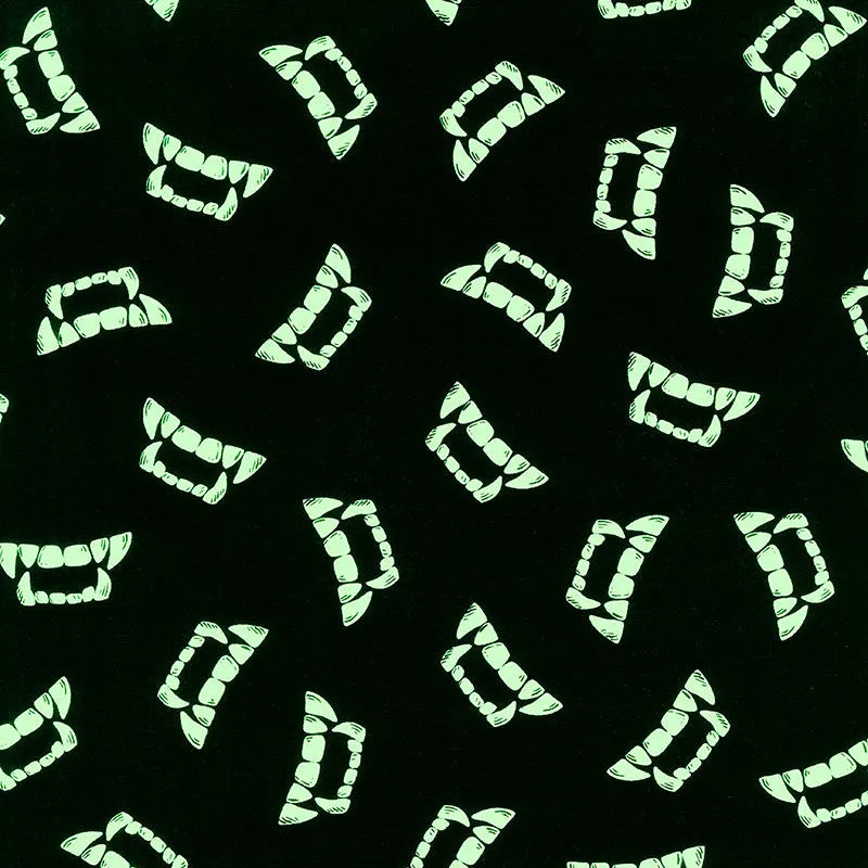 Vampire Glow - Vampire Teeth Glow in the Dark Yardage