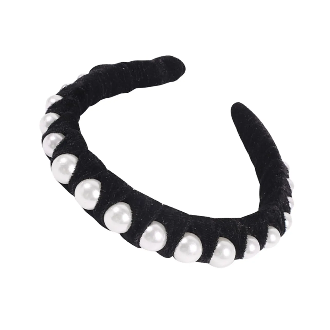 Velvet Hair Band Pearl Headdress Fashionable Hair Accessories for Party Date Women Girls