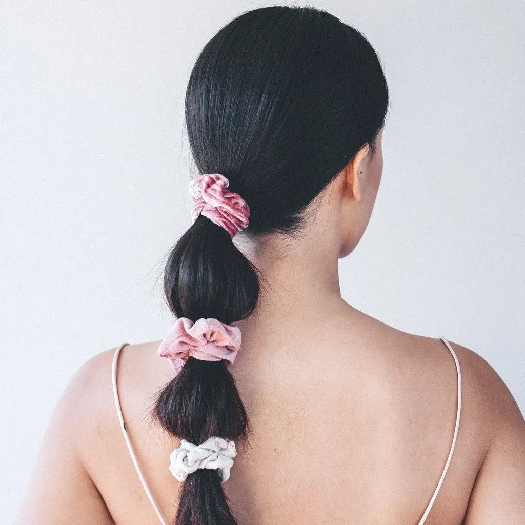 Velvet Scrunchies - Blush   Mauve