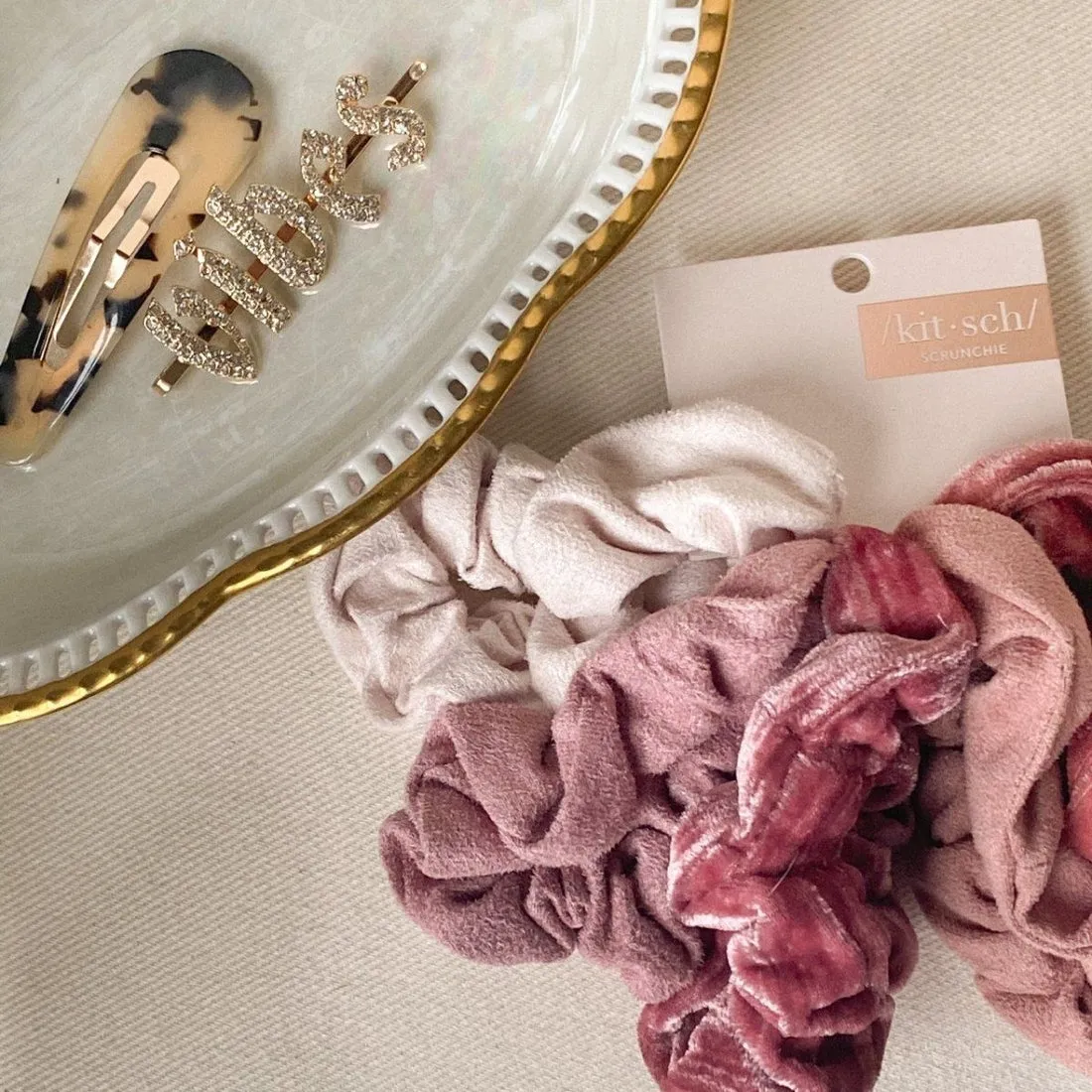 Velvet Scrunchies - Blush   Mauve
