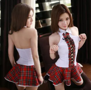 VenusFox Sexy Plaid Skirt Schoolgirl Women Student Uniforms School Costume
