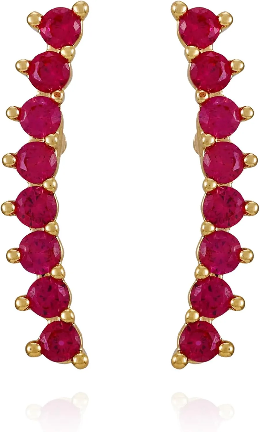 Vince Camuto Goldtone Ruby Crystal Stone Stud Earrings
