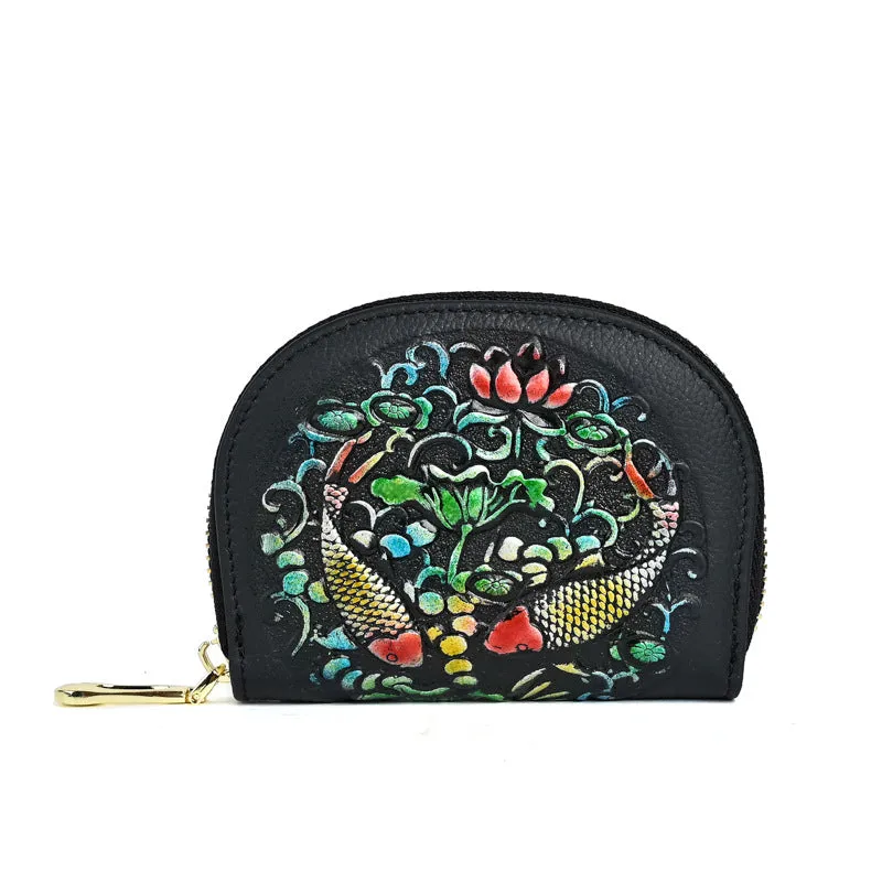 Vintage Animal Embossing  Leather Change Purses F608