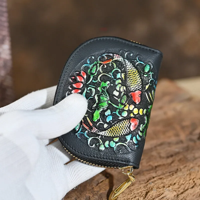 Vintage Animal Embossing  Leather Change Purses F608