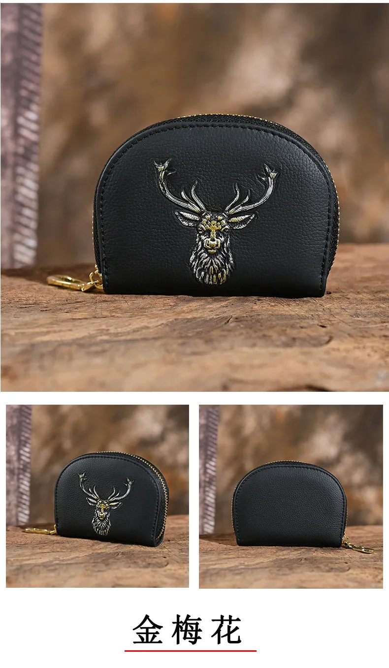 Vintage Animal Embossing  Leather Change Purses F608