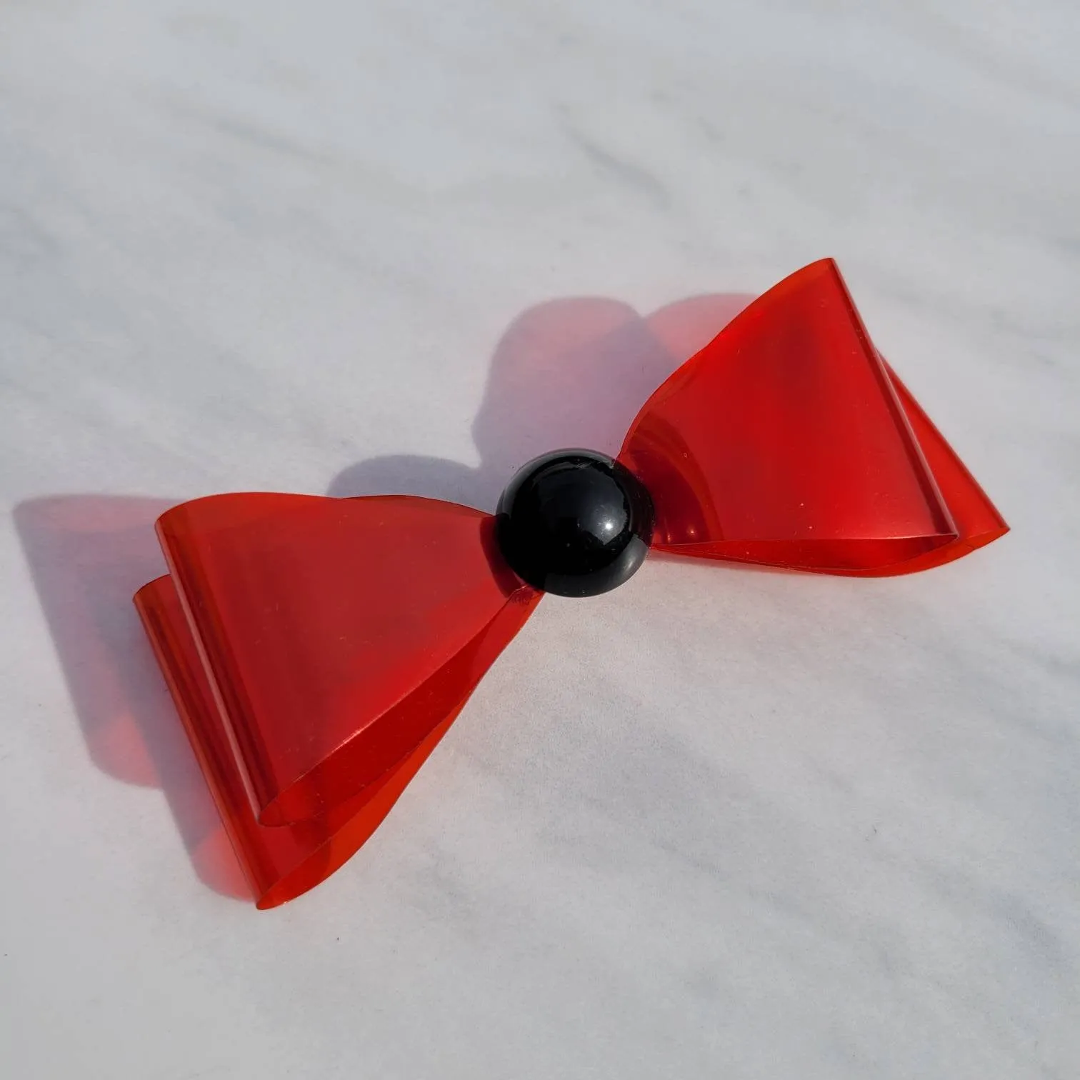 Vintage French Bow Hair Barrette with Tige Boule