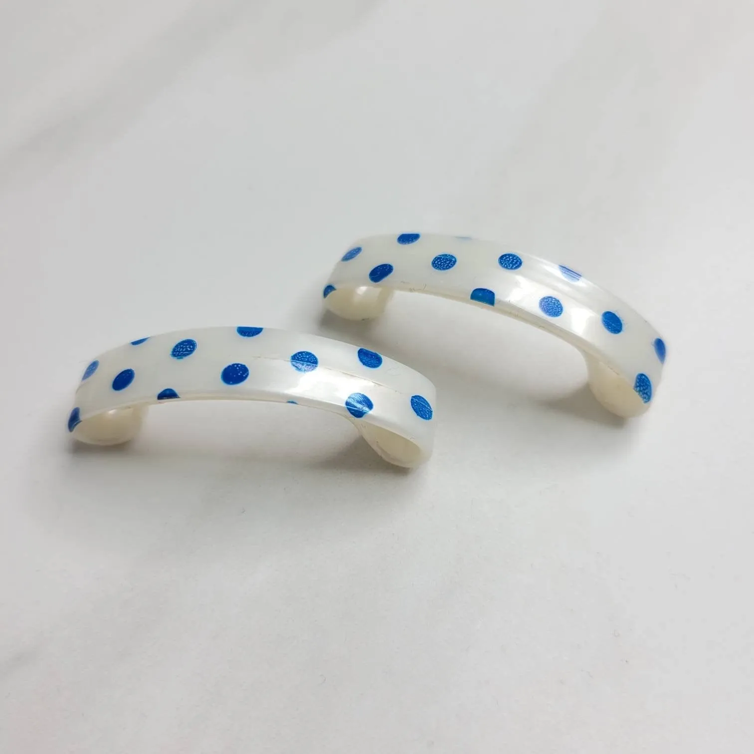 Vintage French Mini Polka Dot Hair Barrettes (Set of Two)
