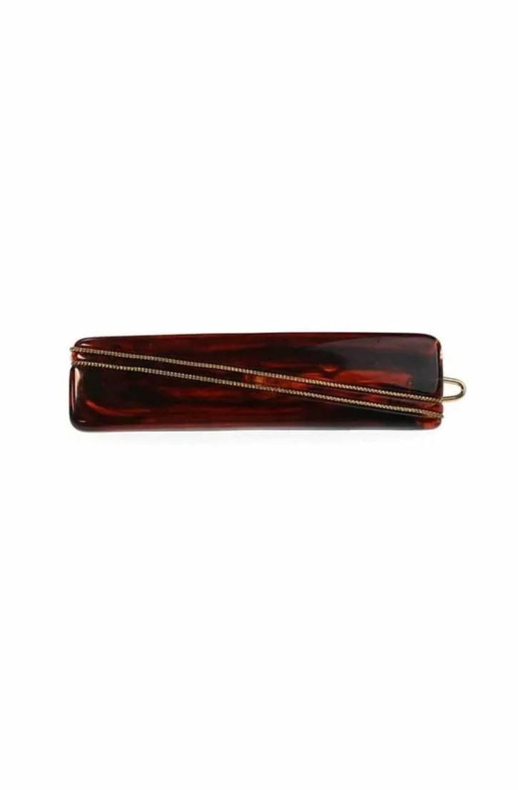 Vintage Italian Hair Barrette with Gold Inlay