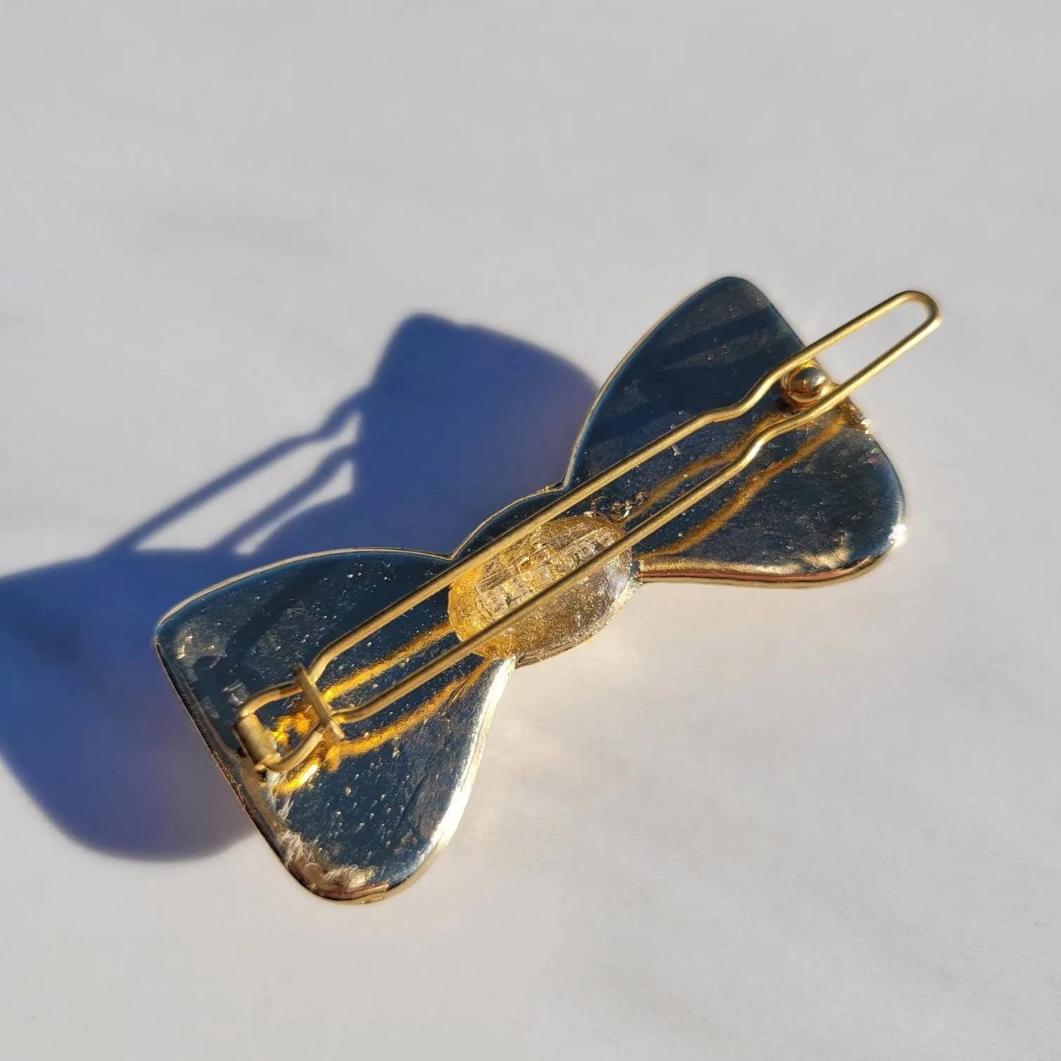 Vintage Italian Mini Holes Bow Hair Barrette