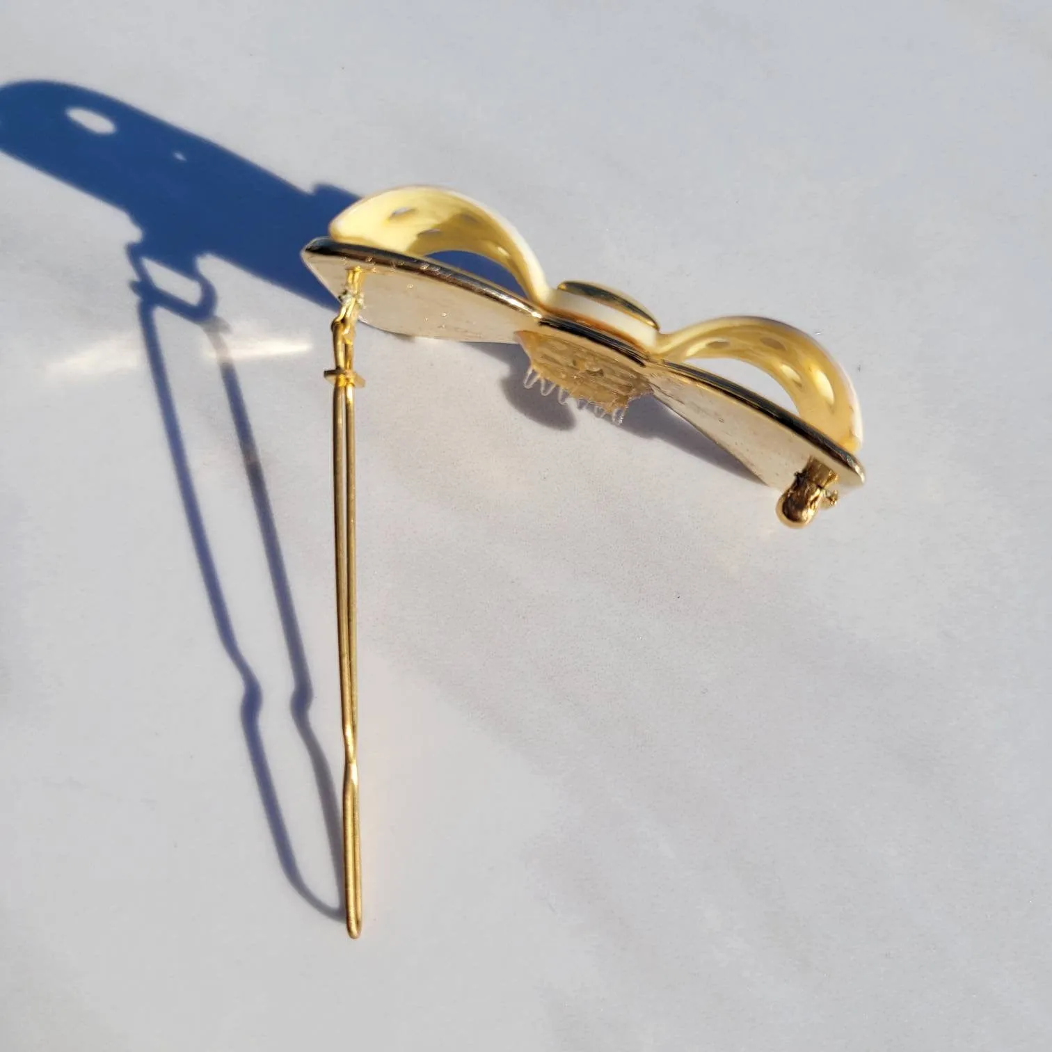 Vintage Italian Mini Holes Bow Hair Barrette