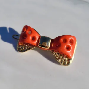 Vintage Italian Mini Holes Bow Hair Barrette
