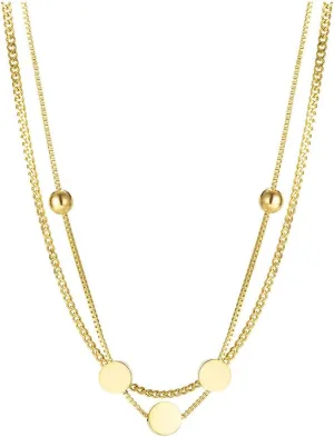 Vintage Multi-Layer Sparkling Necklace Chain for Women Gold Color Necklaces Fashion Thin Chains Pendant Jewelry Gift