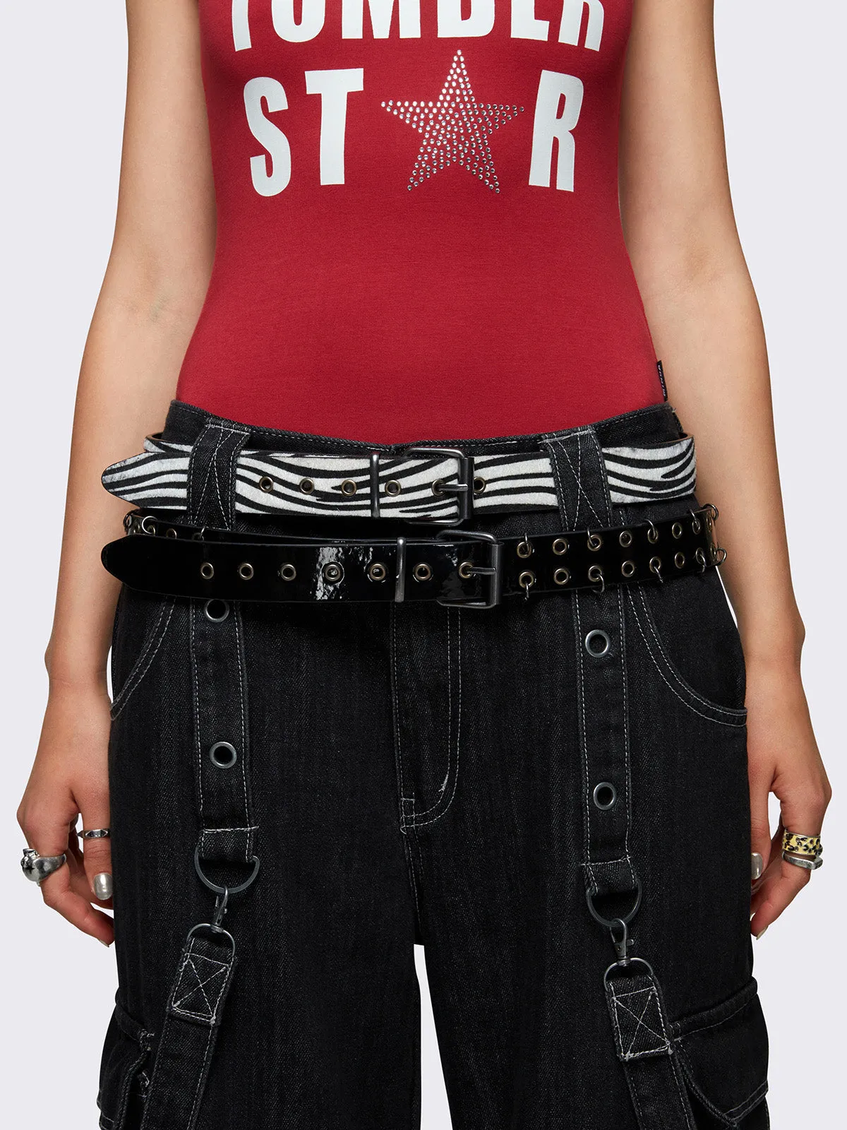 Vixen Zebra 2 Pc Belt Set