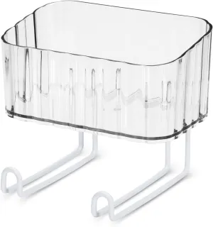 Wall Mount Headband Holder Hair Accessories Organizer, Self Adhesive Scrunchie Holder with Clear Acrylic Caddy for Bows, Ties, Clips, Pins, Claw Clip,Clear
