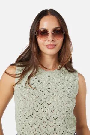 Warm Grey Heart Sunglasses
