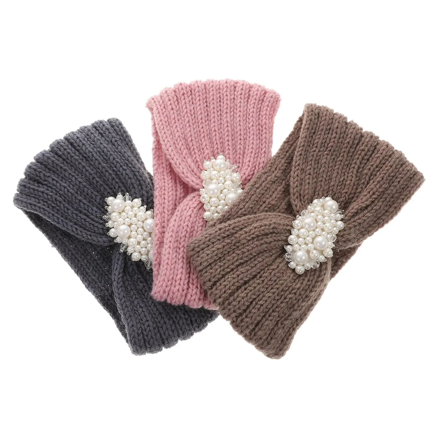 Warm Knitted Headband Set Hairband for Head Wraps for Women Crochet Headbands Stretchy Hair Bands Turban Headwrap