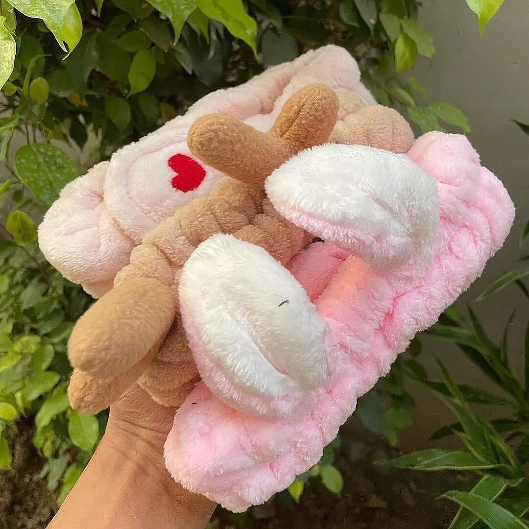 Wash Face Hair Holder Hairbands Soft Warm Coral Fleece Bow Ears Fashion Headband