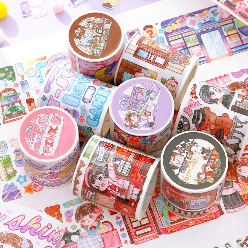 Watercolor Cartoon Theme Washi Tape