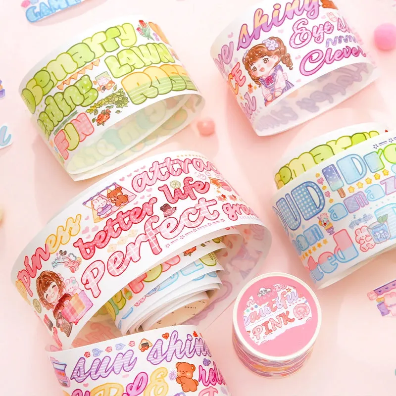 Watercolor Cartoon Theme Washi Tape