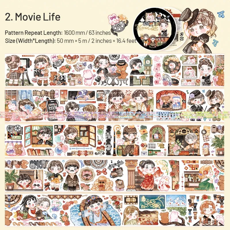 Watercolor Cartoon Theme Washi Tape