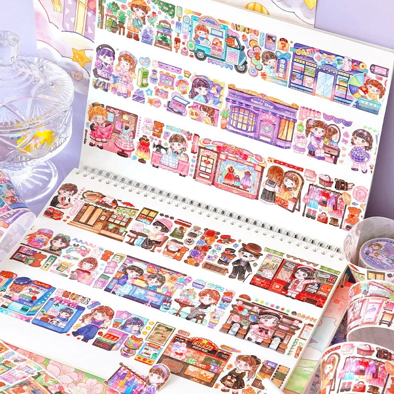 Watercolor Cartoon Theme Washi Tape