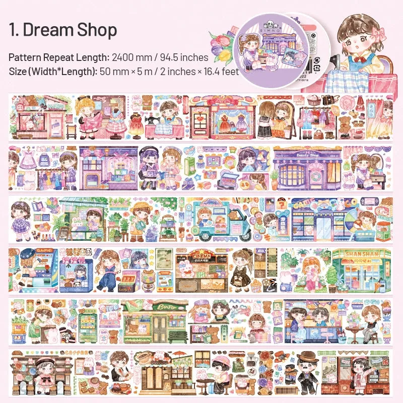 Watercolor Cartoon Theme Washi Tape