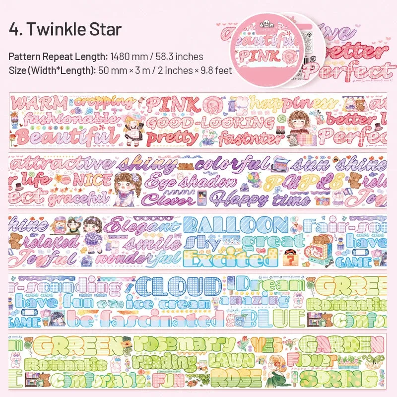 Watercolor Cartoon Theme Washi Tape