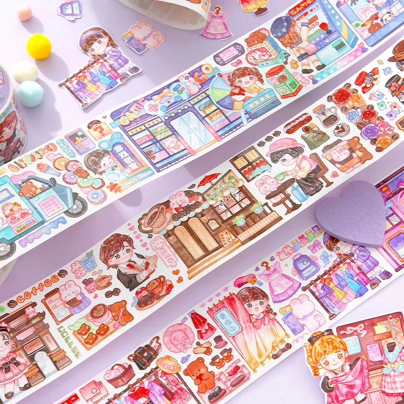 Watercolor Cartoon Theme Washi Tape
