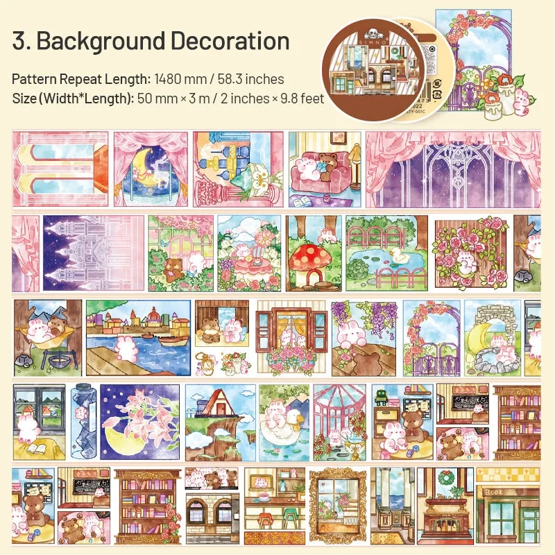 Watercolor Cartoon Theme Washi Tape