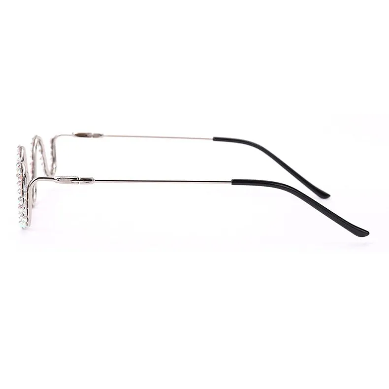 Wave Shape Half Metal Frame Glasses