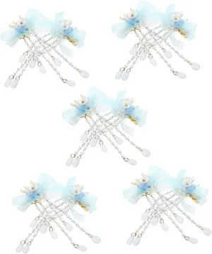 Wedding Headwear,10 Pcs Tassel Flower Hair Clip Flower Hair Barrettes Flower Pearl