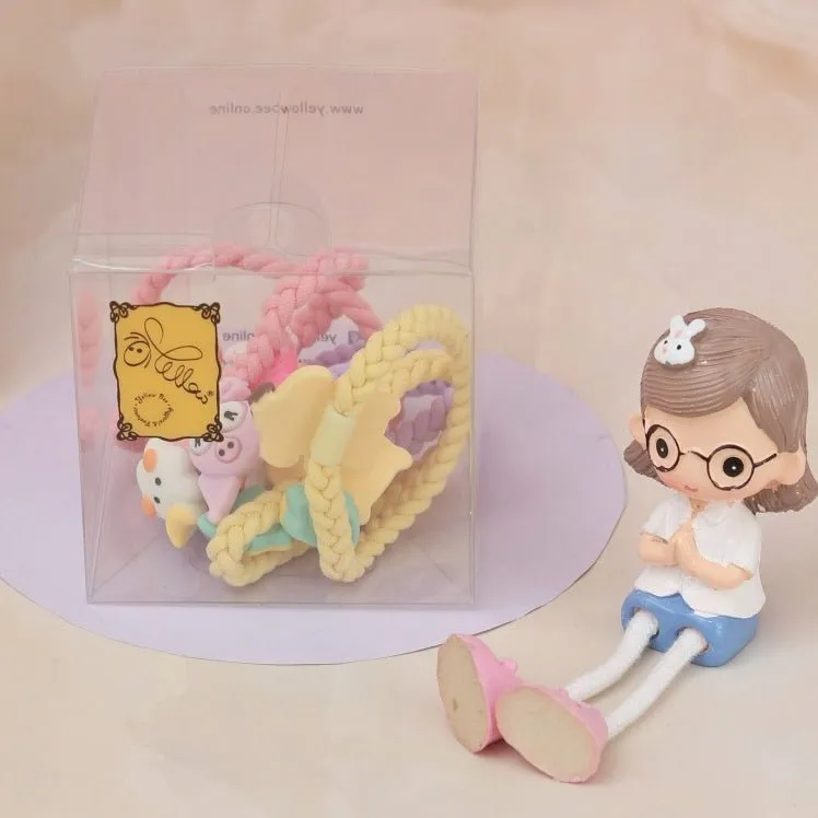 Whimsical Critters: Adorable Animal-Themed Braided Hair Tie Set for Kids- Pack of 6