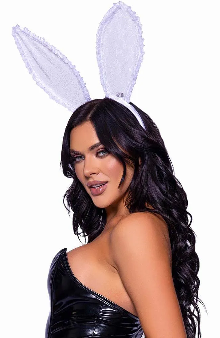 White lace bunny ears
