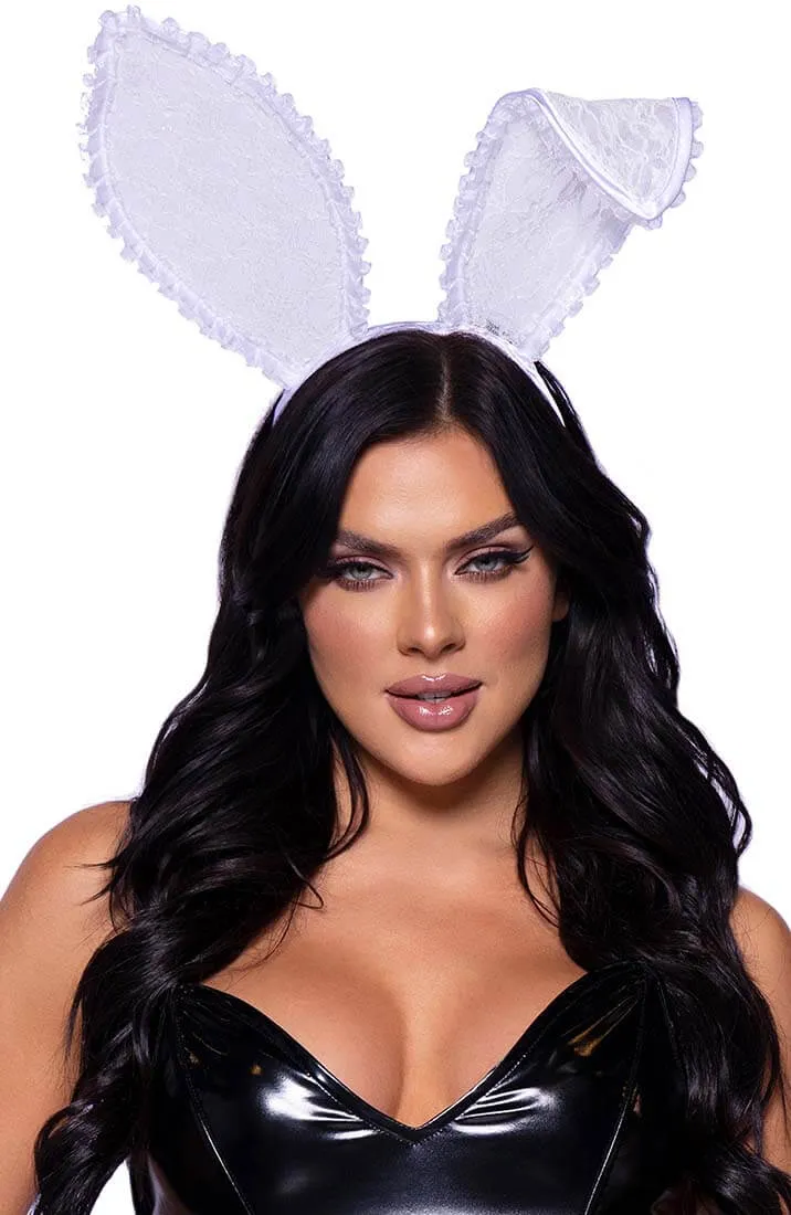 White lace bunny ears