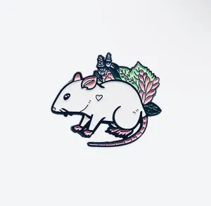 White Rat Enamel Pin