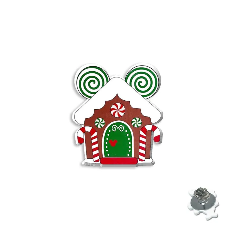 Wholesale Cartoon Christmas Series Brooches Christmas House Badges