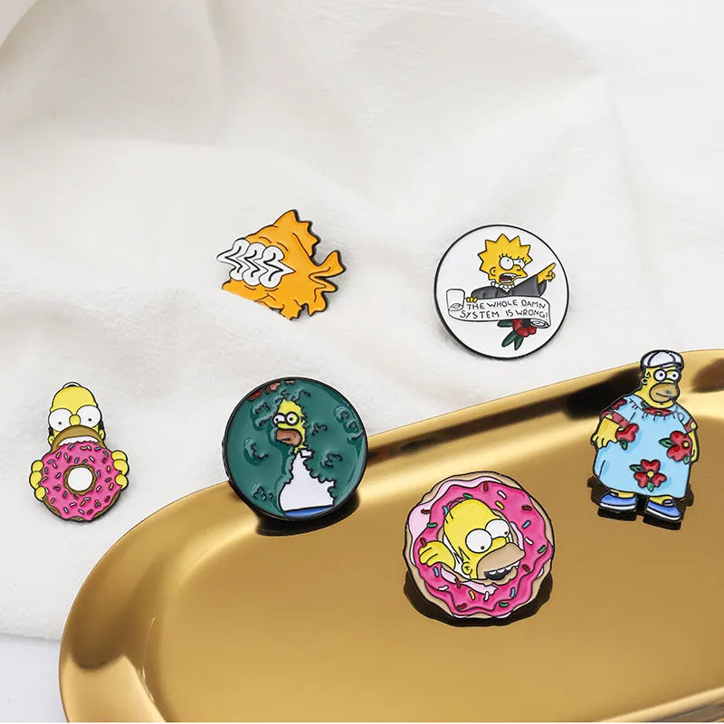 Wholesale Cartoon Creative Funny Family Forest Series Brooch Comedy Anime Paint Brooch Badge JDC-BC-BL002