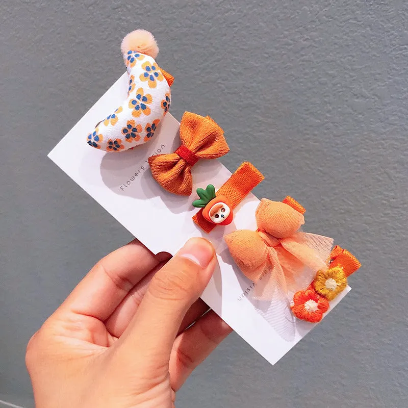 Wholesale Children's Bow Hairpin 5 Piece Set JDC-HC-Shij003