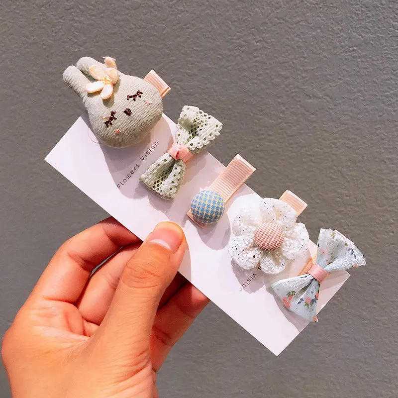 Wholesale Children's Bow Hairpin 5 Piece Set JDC-HC-Shij003