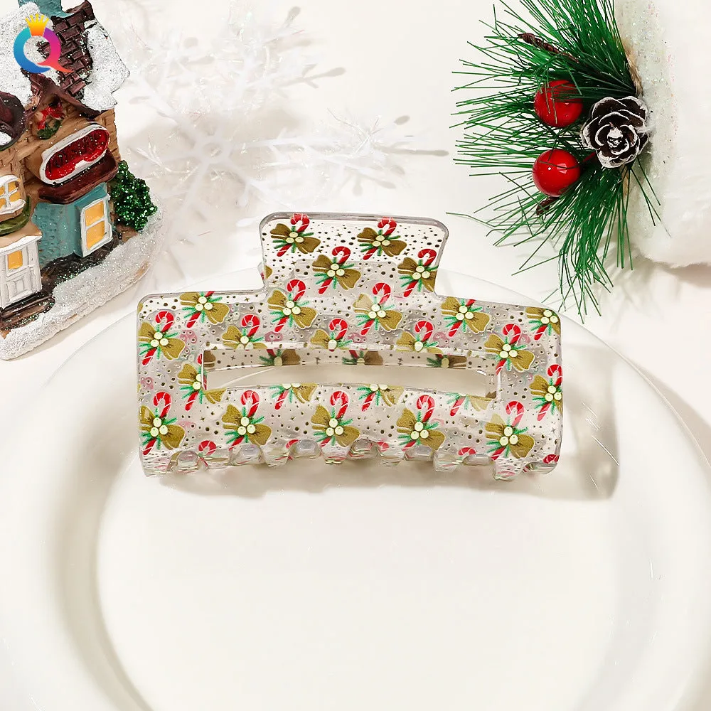 Wholesale Christmas Cartoon Print Hair Clips